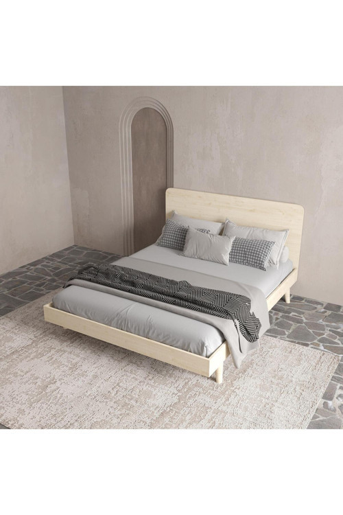 Soft Wood Model Masif Ahşap Karyola Kolay Kurulum Fırınlanmış İthal Sibirya Çamı 180x200 Yatak Uyumlu