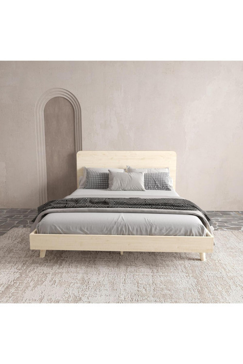 Soft Wood Model Masif Ahşap Karyola Kolay Kurulum Fırınlanmış İthal Sibirya Çamı 150x200 Yatak Uyumlu