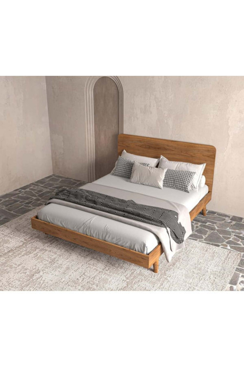 Soft Wood Model Masif Ahşap Karyola Kolay Kurulum Fırınlanmış İthal Sibirya Çamı 90x190 Yatak Uyumlu