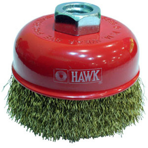 SARI DALGALI TELLİ M14 VİDALI DAİRE FIRÇA 65 mm HAWK10111