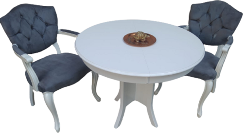 Masa Tk 18546 Model Kayın aslan ayk Kelebek sandaly 2ad Beyaz Açıl tabla El yapım