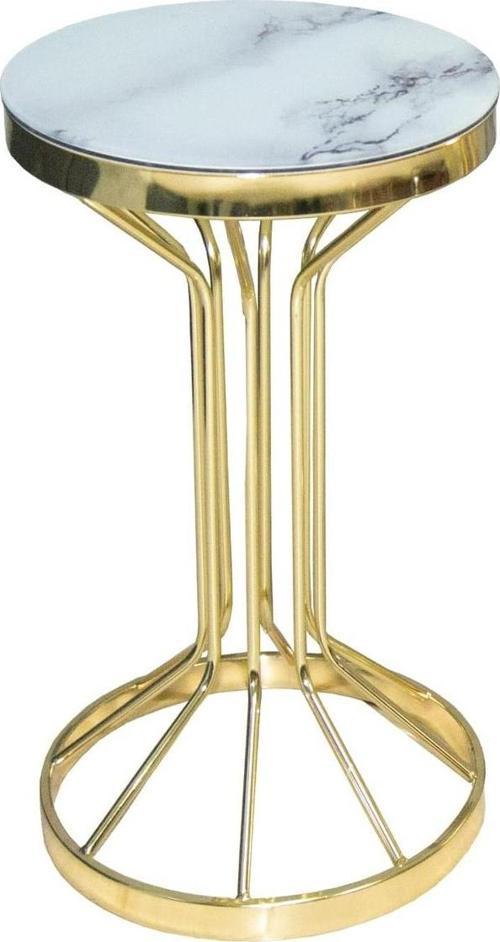 Brc 17885 Bufalo FİSKOS Beyaz Mermer Desen Çelik Gold Bakır Renk Kaplama El yapım