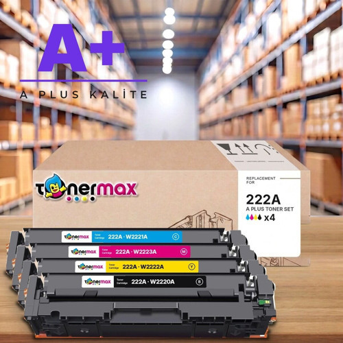 Hp 222A CMYK Muadil Toner Seti A Plus / Color LaserJet Pro 3201 / 3204 / 3288 / 3303 / 3388 / W2220A / W2221A / W2222A /
