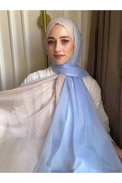 Dubai Degrade Şal - Bebe Mavi / Taş