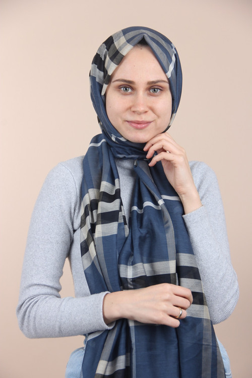 Laci-Krem Sima Burberry Ekose Şal