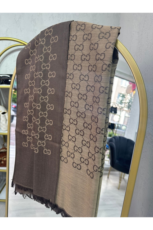 Premium Kalite Çift Taraflı Desenli Yün İpek Şal