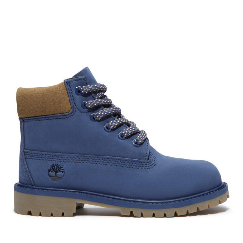 Premium 6 Inch Lace Up Waterproof Çocuk Mavi Bot