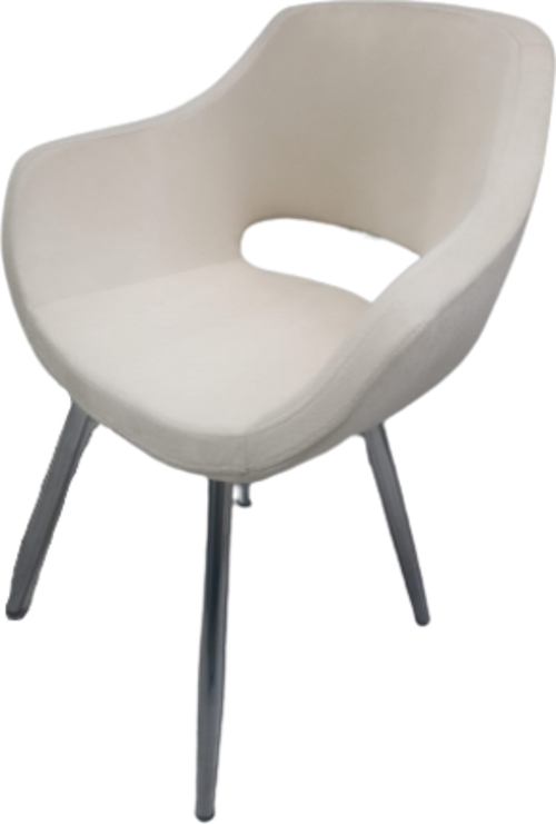 Sandalye19407 Monaco Metal  Model nikelaj ayk Dökme Sünger Krem Renk el yapım