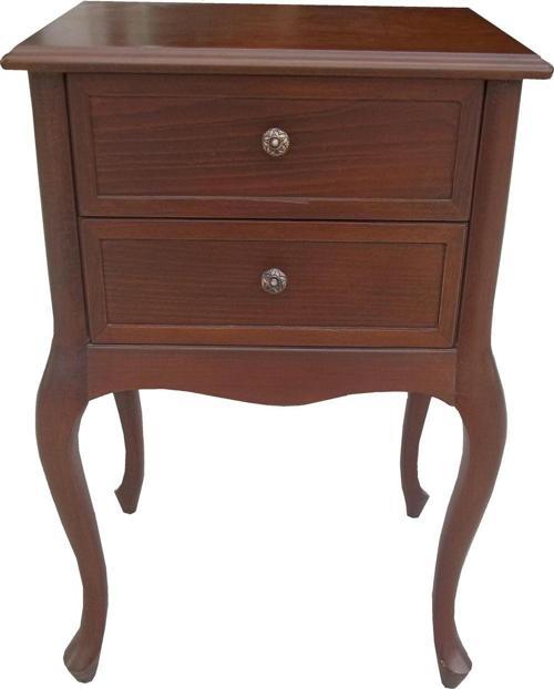 Komodin 17938 Klasik Model Kayın Aslan Lükens Ayak 2Çek Parlak Ceviz Eskitme Kulp