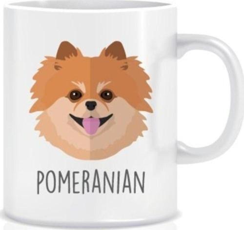 Beyaz Pomeranian Tasarım Kupa