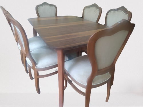 Masa 18497 MUZ AYAK Model Sandalye Kayın Lükens Aslan Cevz YAN Açıl tabla El yapı