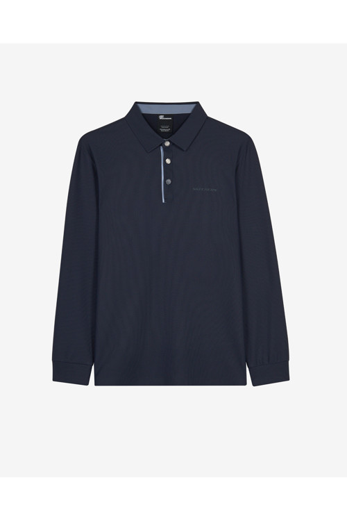 M Long Sleeve Waffle Polo ERKEK LACİVERT POLO TİŞÖRT S2620148-4347