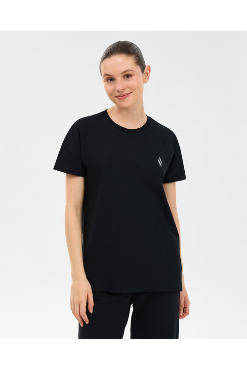 W Crew Neck Graphic Tee T-Shirt KADIN SİYAH TİŞÖRT S221482-3817