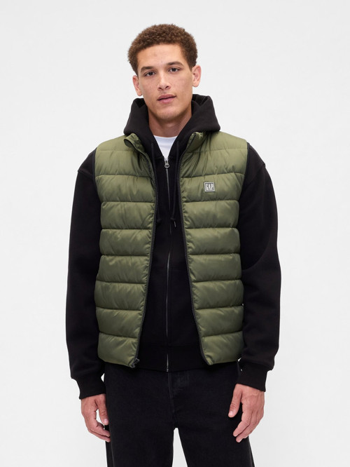 V-FRCH LOGO LTWT PUFFER VEST ERKEK YEŞİL YELEK 790584000