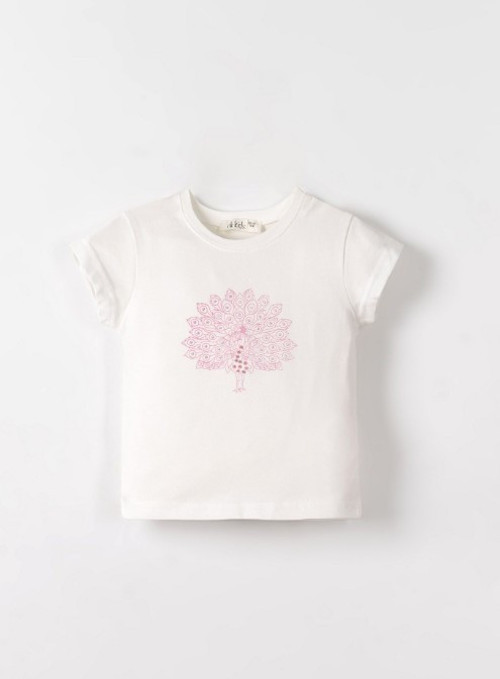 NK Tavus Kuşu Tshirt 31626 Ekru Lila 18-24 Ay