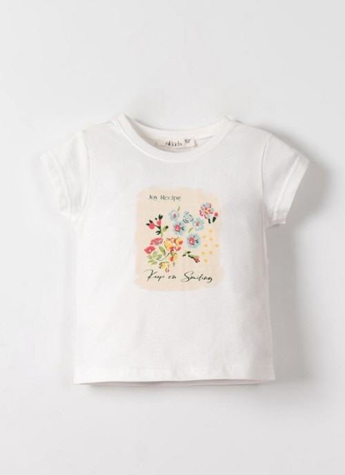 NK Smiling Tshirt 31600 Ekru Mavi 3-4 Yaş