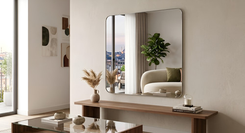 70 cm x 70 cm 4 mm Kare Köşeleri Radüslü Ayna ( Gerçek Gümüş Ayna ) 1 ADET
