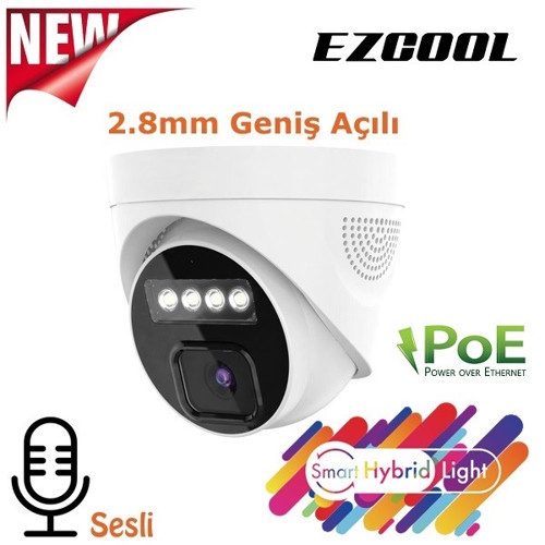 EZ-1045IPS 5MP 2.8MM HIBRIT POE SESLİ IP DOME KAMERA