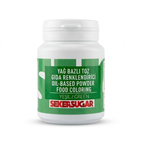 Şeker & Sugar Yeşil Yağ Bazlı Toz Gıda (Boyası) Renklendiricisi 25 g