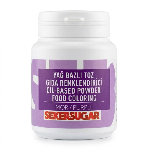 Şeker & Sugar Mor Yağ Bazlı Toz Gıda (Boyası) Renklendiricisi 25 g