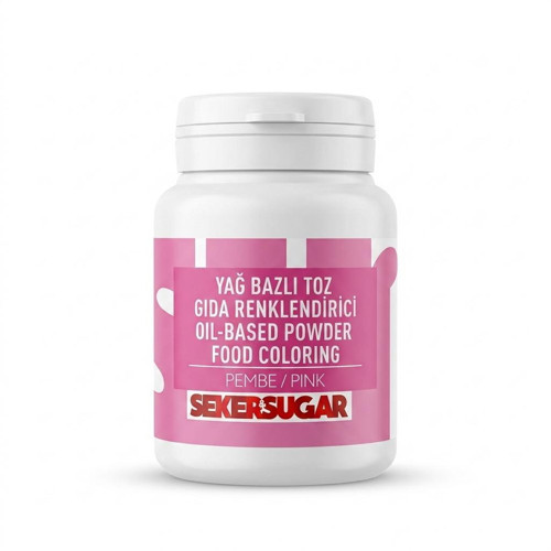 Şeker & Sugar Pembe Yağ Bazlı Toz Gıda (Boyası) Renklendiricisi 25 g
