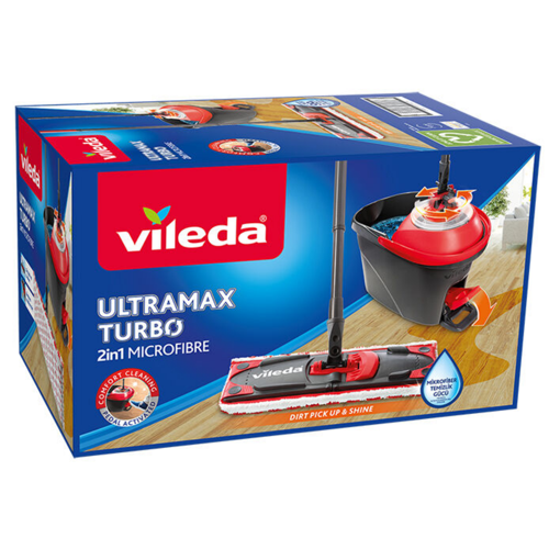 Ultramax Turbo 2’si 1 Arada Pedallı Temizlik Seti, Mikrofiber Paspas ve Sıkma Kovalı