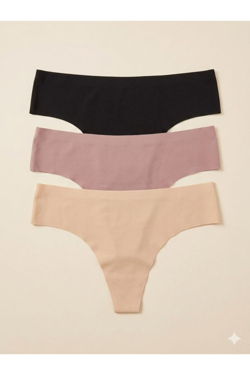 Lazer Kesim Dikişsiz İz Yapmayan Bikini Külot 3 Lü Set