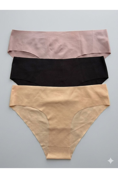 Lazer Kesim Dikişsiz İz Yapmayan Bikini Külot 3 Lü Set