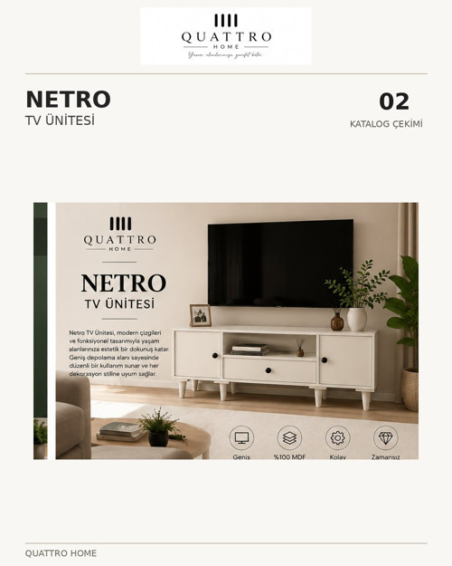 NETRO TV ÜNİTESİN BEYAZ