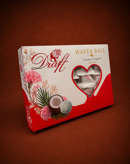Draft Waferball Bütün Bademli Ve Dolgulu H. Ceviz Kaplamalı Gofret 150g