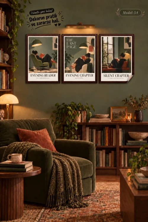 Statik Tutunma Özellikli Tablo - Poster Modern (Model- 54)