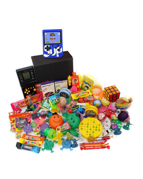 Nostaljik Bakkal Özel Gıda Ve Oyuncak Kutusu , Siyah Tetris Ve Mavi Atarili