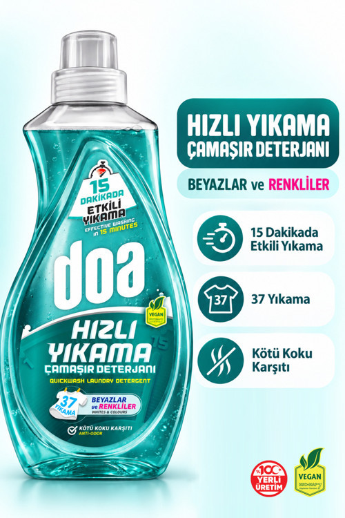 Sıvı Çamaşır Deterjanı Hızlı Yıkama Beyaz Ve Renkliler/1480 Ml