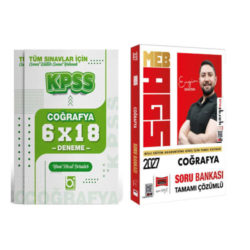 2027 MEB-AGS Coğrafya Tamamı Çözümlü Soru Bankası + Deneme Sınavı 2 Kitap Bigelio + Yargı