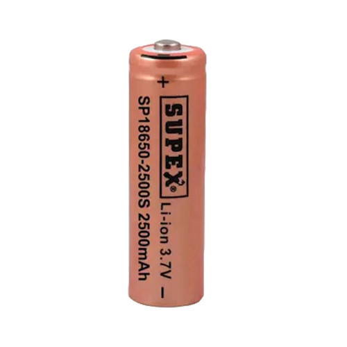 Supex 18650 – 2500s 3.7v 2500 Mah Başlı Li-ıon Pil Tekli Pil