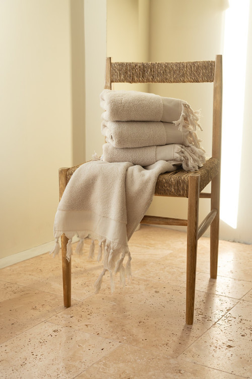 Bodrum %100 Pamuk Havlu 4/50x90 Cm Pale Beige