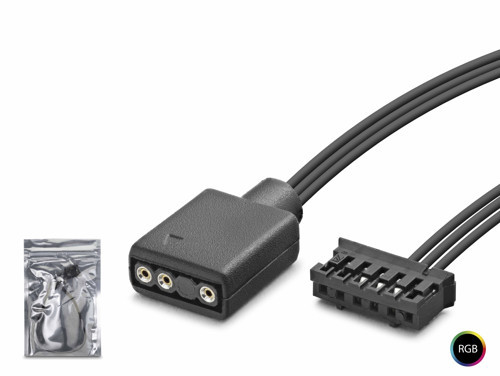 ND2809 6 Pin Fan to 5V 3 Pin ARGB Aydınlatma Dönüştürücü Kablo Siyah