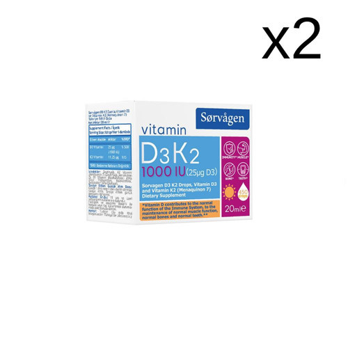 Vitamin D3K2 Damla 20ml x2 Adet