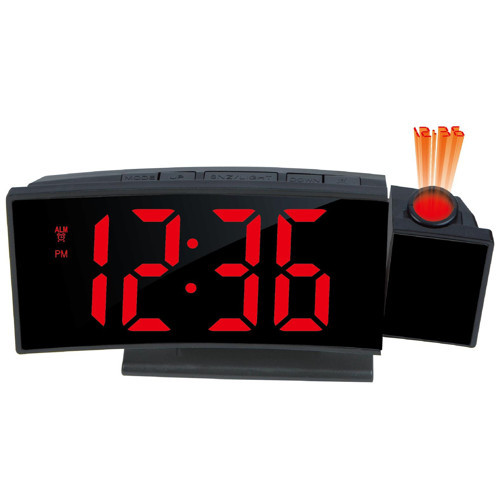 Projeksiyonlu Dijital Masa Saati Kırmızı LED Ekranlı Alarm Snooze Sıcaklık Tarih USB ve Pil