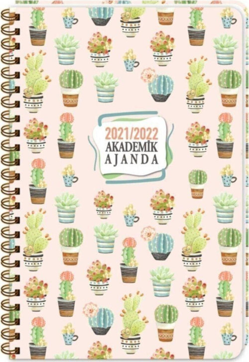 2021-2022 17X24Cm Spiralli Akademik Ajanda - Cactus