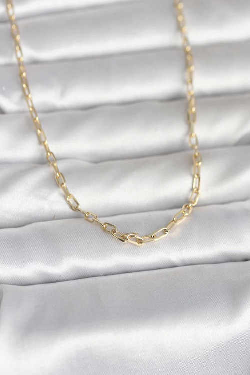 CM 14K Gold Renk Ataç Zincir Model 60 cm Kadın Kolye TJ-BKO10979