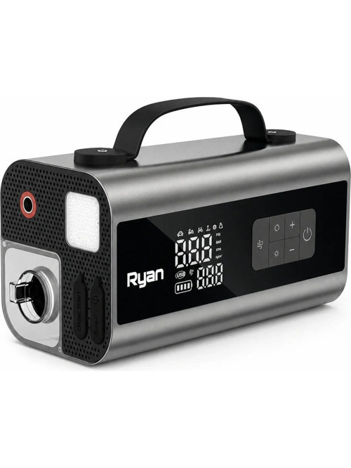 Ryan RY-P10 2000A Süpürgeli Akü Takviye + 150 PSI Lastik Şişirme 10'u 1 Arada – Üfleme, Powerbank, LED Fener