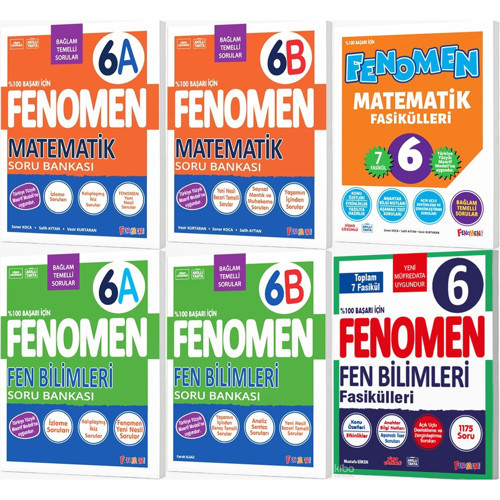 Fenomen Okul 2027 6. Sınıf Matematik + Fen Bilimleri A + B + Fasikül Seti 6 Kitap Maarif Model