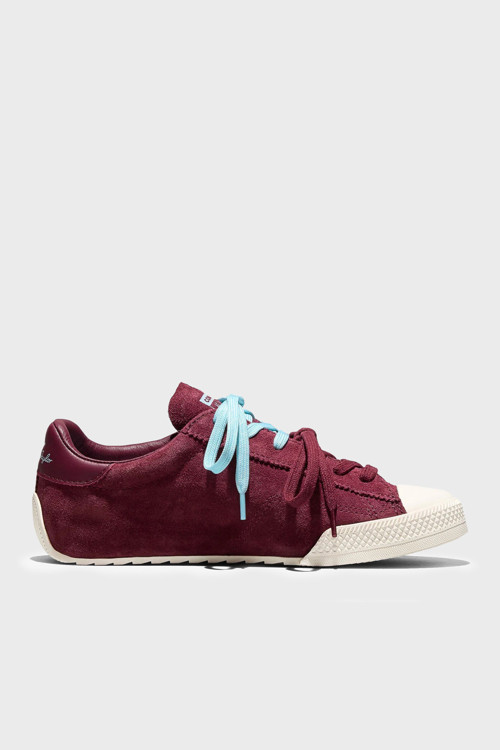Logolu Hakiki Deri Sneaker Kadın Ayakkabı A20130C 625 BORDO-BEYAZ