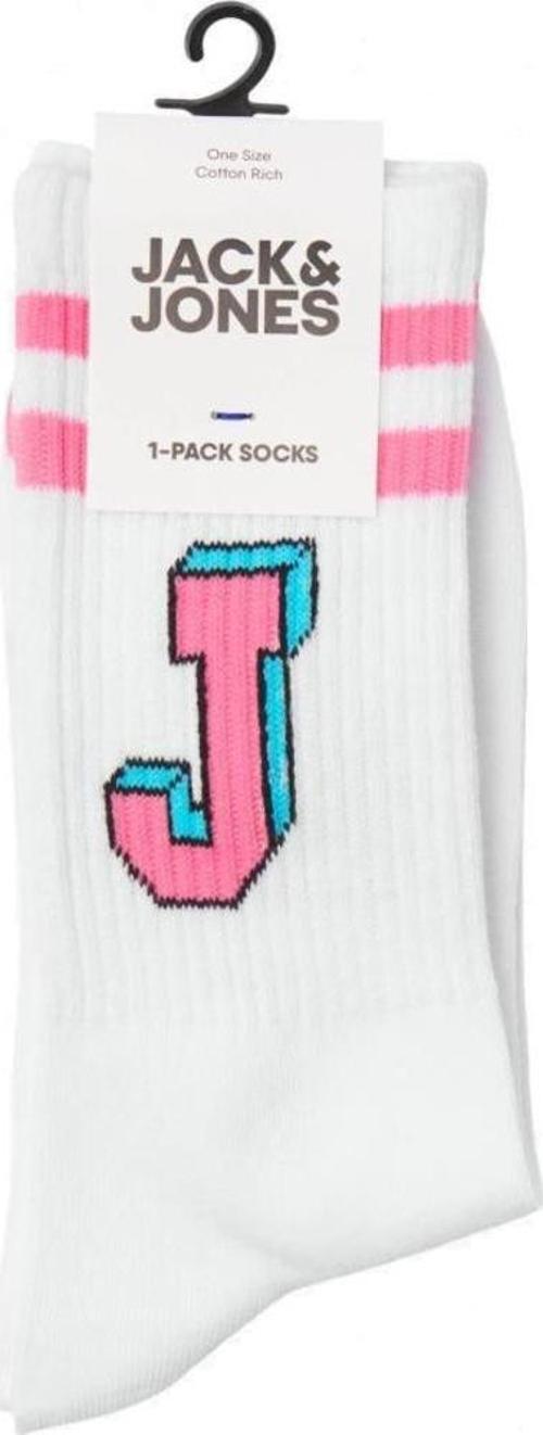 12250749 Jacsingle J Tennis Sock Sn Beyaz-Pembe