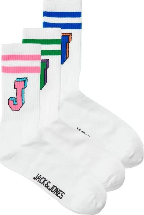 12251466 Jacsingle J Tennis Socks 3 Pack Beyaz