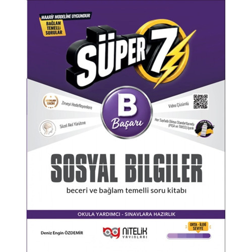 Nitelik 7.Sınıf (B) Süper Sosyal Bilgiler Beceri ve Bağlam Temelli Soru Kitabı