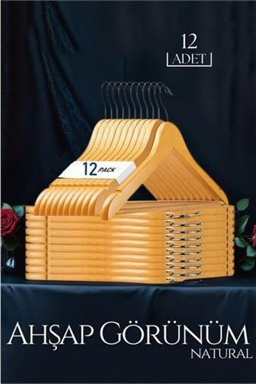 Natural Ahşap Görünüm 12 li Askı Seti Schönbuch Design 719136