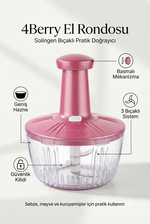 SOLINGEN 3 BIÇAKLI EL RONDOSU - PEMBE
