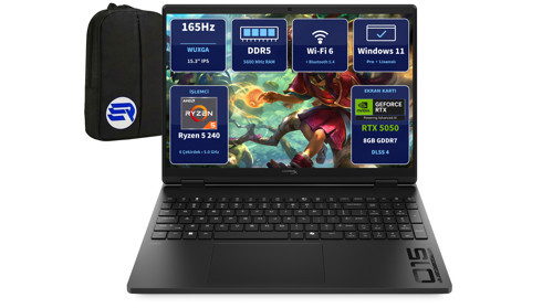 HyperX OMEN 15 D2QW4EAEP11 Ryzen5 240 RTX5050 8GB 48 GB RAM 1 TB SSD 15.3'' WUXGA 165Hz Win11 Pro + ElektroPasaj Çanta